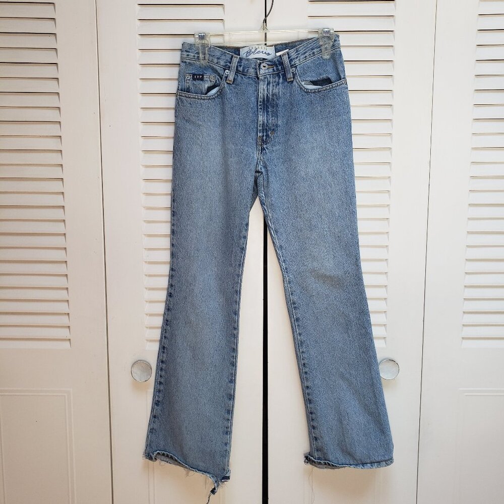 Vintage Express Bleus Y2K Flare Bootcut Jeans Light Wash 100% Cotton Size 1/2